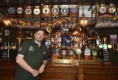 The Ship Anson pub at The Hard, Portsmouth, has been considered the ‘social headquarters’ for the Royal Navy and armed forces several years. Pictured is: Landlord Terry Rigg, 45, raised in Gosport.