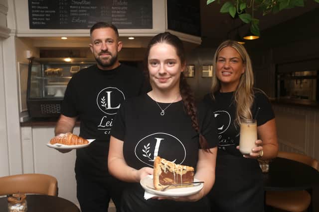 Leila's Cafe in St Paul’s Road, Southsea - owner Tony Steer, with daughter Leila Steer, the manager and Tony’s wife Nikki
Picture: Habibur Rahman