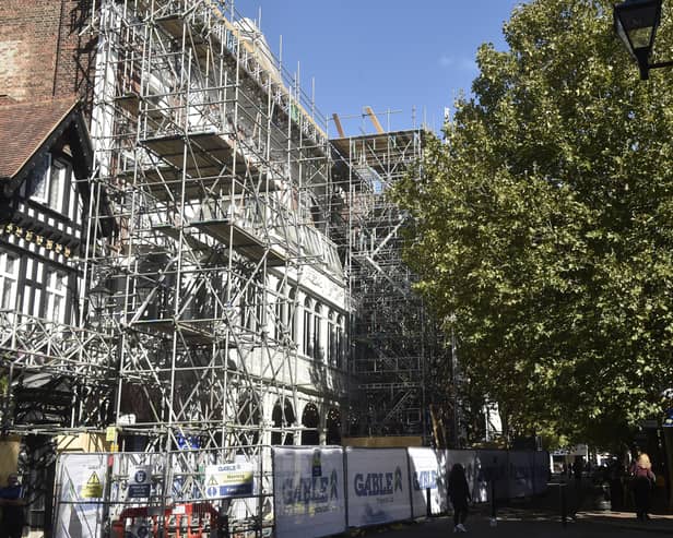 Theatre Royal in Guildhall Walk, Portsmouth, on Thursday, October 1, 2026. Renovation works are underway after a leaking roof forced a show to be cancelled.