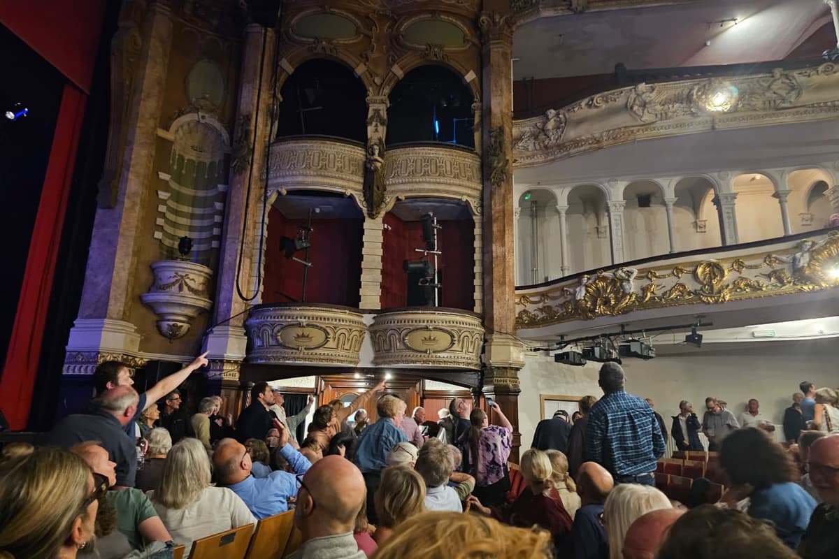 Paul Merton and Suki Webster in Portsmouth: Cascading water inside Theatre ...