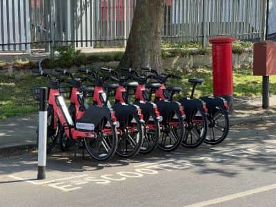 A Voi Bikeshare bay