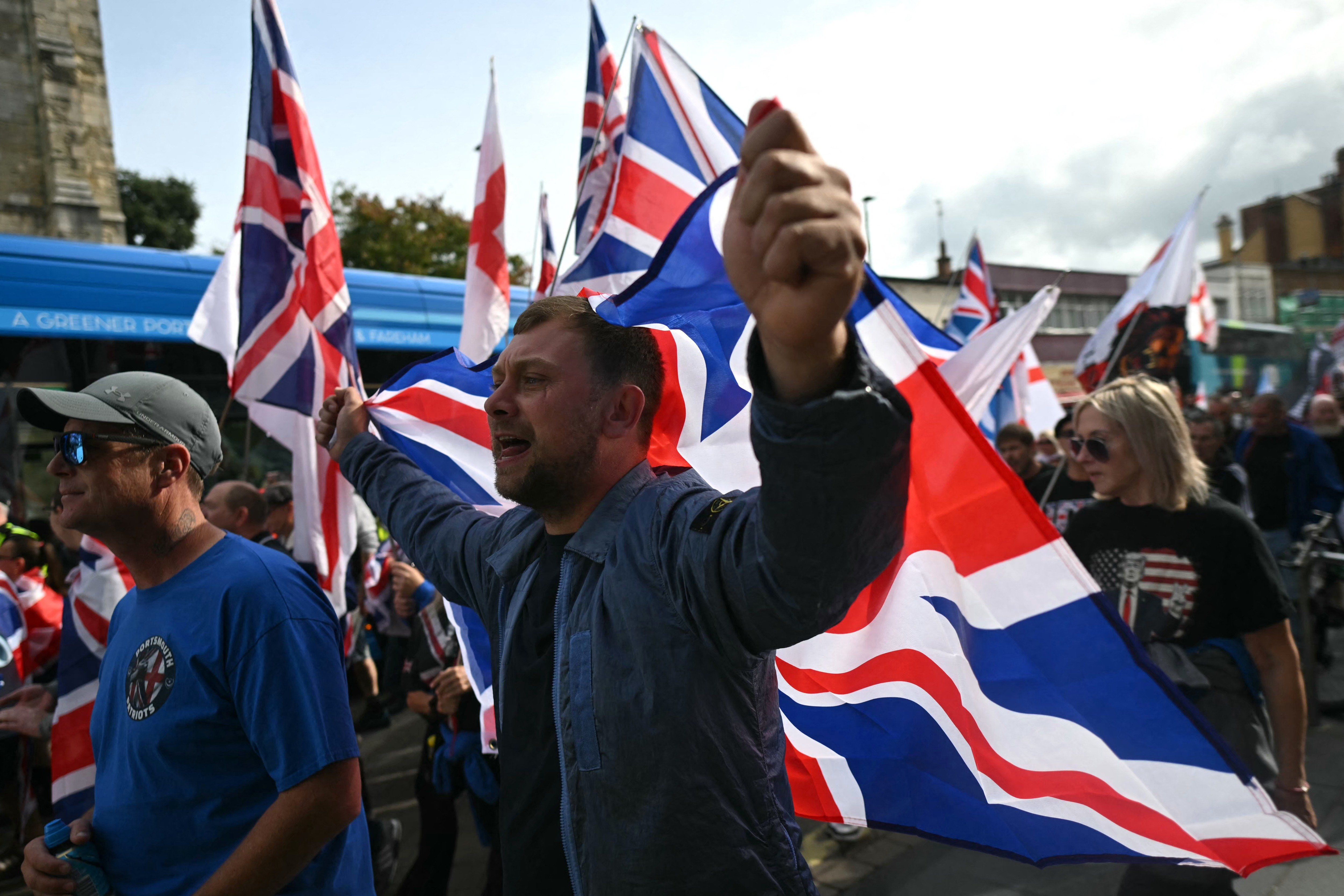 Priory Group Sign In Hundreds gather at anti-immigration protest in Hampshire