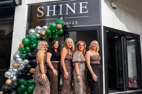 Shine Hair Studio relocation. Pictured is Keeley Pedelty, Kelly Neil, Alex Keyte, Tracy Handscomb and Sarah Burt. Picture: Alec Chapman