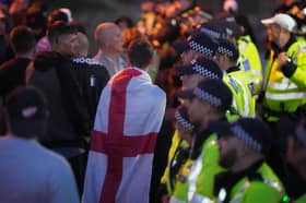 Police block Haslar Road in Gosport and bring in dispersal order ahead of a migrant boat arrival - October 4, 2026