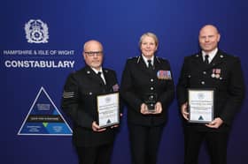 From left, ACC Tara McGovern, Special Sergeant Paul Gladdish and Special Constable Craig Livingstone.