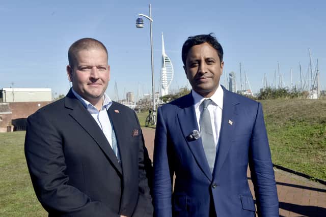 Reform UK councillor in Gosport Paul Carter with Zia Yusuf.
Picture: Sarah Standing 