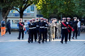 Cadets marched through Guildhall Square to mark the 125th anniversary of the Volunteer Cadet Corps (VCC).