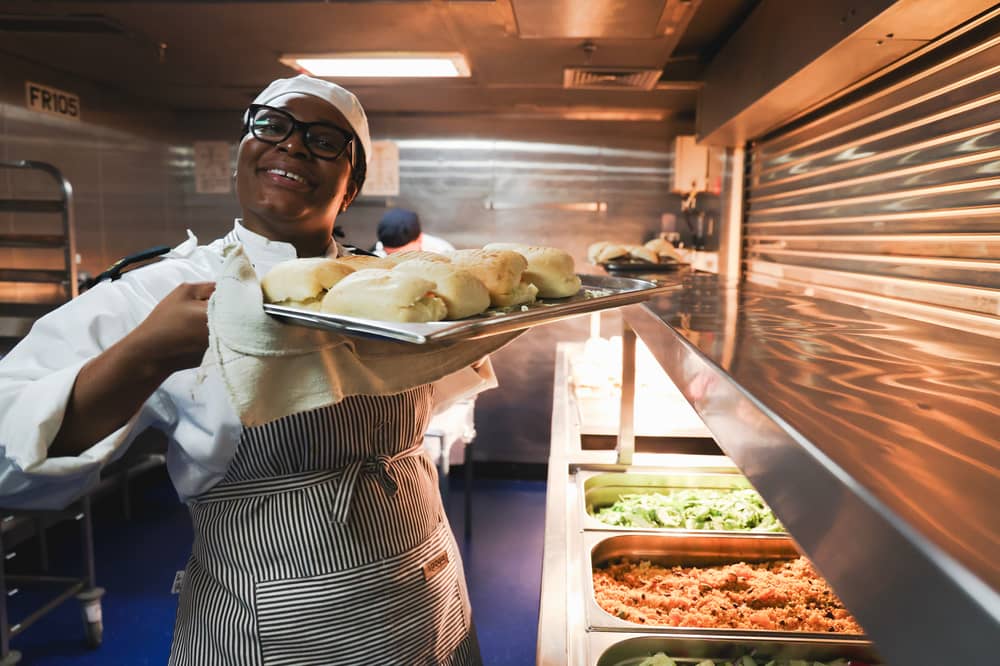 Catering personnel aboard HMS Queen Elizabeth are undergoing major changes by trialling systems to feed sailors outside of traditional meal times.