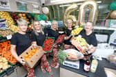 Tiers Greengrocer in Emsworth are celebrating their 60th anniversary  on Monday 5th October 2026

Pictured: Staff Ally Exton, Owners - Victoria Edwards and Sarah Long, Tracey Flynn and Emma Webb

Picture: Habibur Rahman


