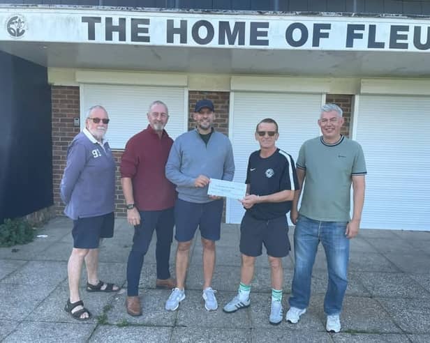 L-R John Wademan (volunteer), Cllr Simon Bosher, Cllr Spencer Gardner, Steve Jackson (club chairman and Jon Sibley (coach).