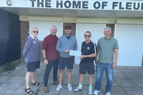 L-R John Wademan (volunteer), Cllr Simon Bosher, Cllr Spencer Gardner, Steve Jackson (club chairman and Jon Sibley (coach).