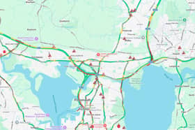 Heavy traffic in the Portsmouth area on Wednesday, October 7.