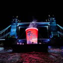 The six-metre-high installation sailed past some of London's most iconic landmarks