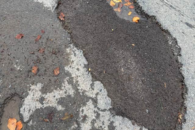 Pothole reported to Hampshire County Council. Image: Fixmystreet