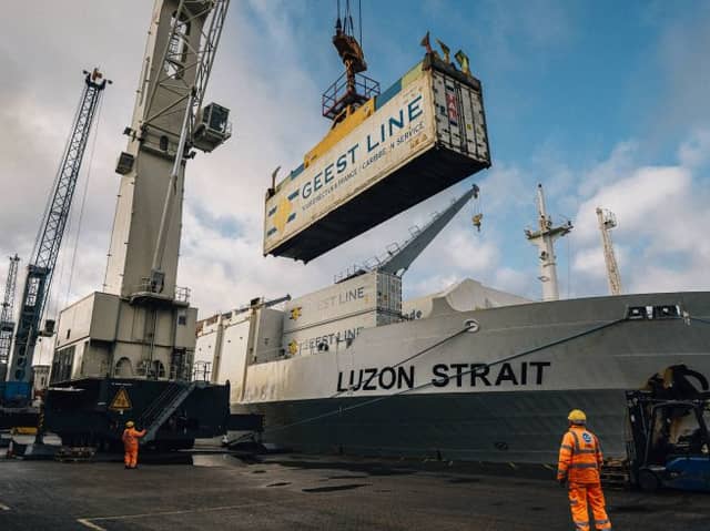 Geest's Luzon Strait alongside at Portsmouth Port 