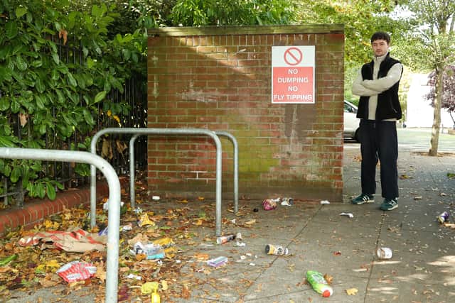 Harry, a resident of the flats effected by the tipping of rubbish on St. Marys Rd, Fratton
