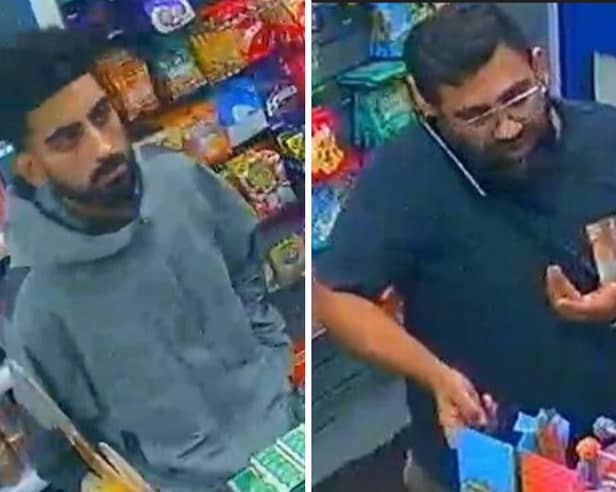 Police would like to speak with these two men after more than £900 worth of cigarettes were stolen from Top Store in Somers Road.