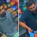 Police would like to speak with these two men after more than £900 worth of cigarettes were stolen from Top Store in Somers Road.