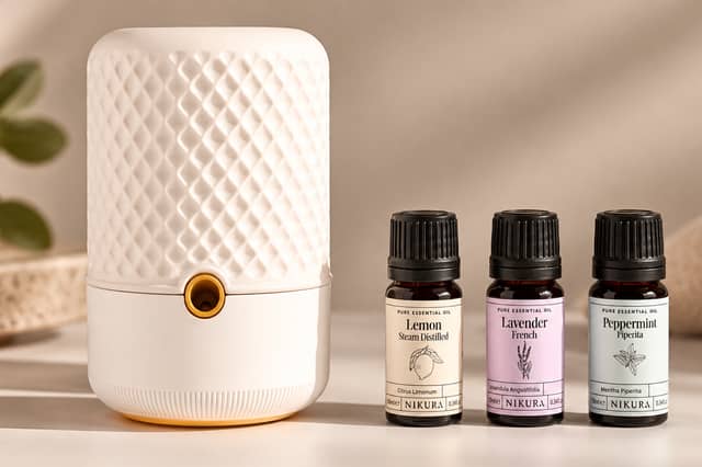 The Nikura AIRI Waterless Diffuser makes filling your home with beautiful fragrance effortless, with no water, mess or fuss.