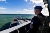 Force protection team closed up onboard HMS Dauntless. The Type 45 destroyer will be joining HMS Prince of Wales on Operation Firecrest.