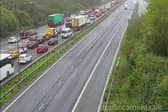 A man has died on the M3 after falling from a motorway bridge.