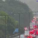 Long delays and road partially blocked on M3 following crash. 