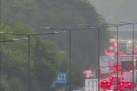 Long delays and road partially blocked on M3 following crash. 