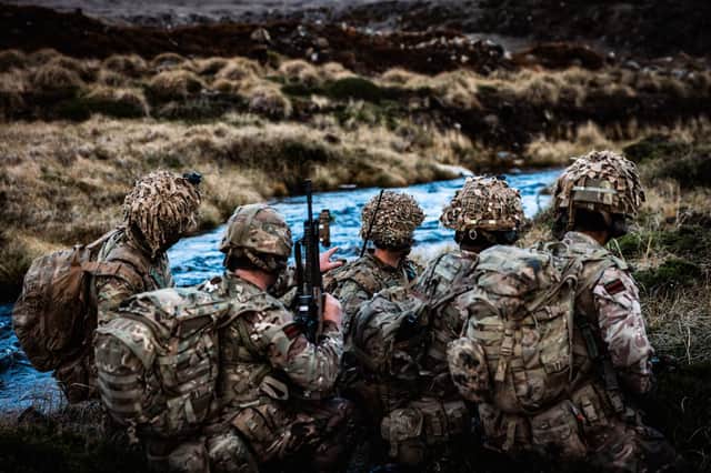 Extensive training drills are being carried out by British forces in the Falkland Islands. Pictured: Personnel during Exercise Cape Upholder.