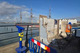 Demolition of Hard Dock Cafe at The Hard