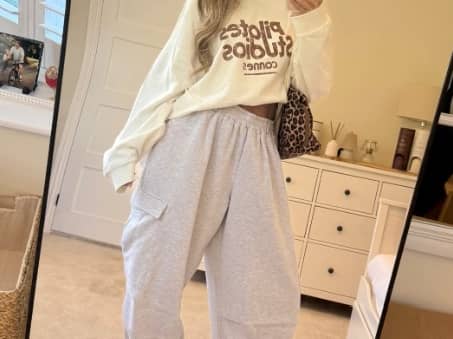 Mrs Hinch showed off her grey cargo joggers on Instagram - here's where you can buy them.