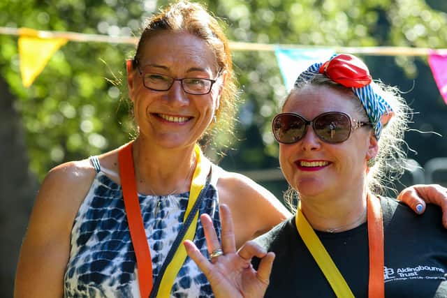Lara Kynvin at a suicide awareness event she organised in Victoria Park, Portsmouth, in 2023