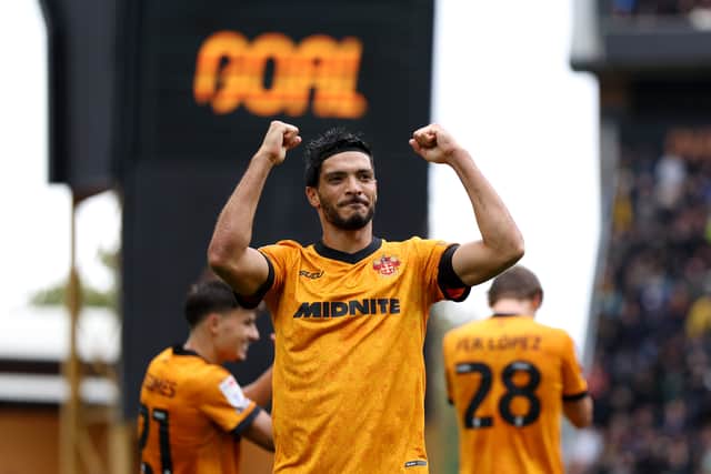 Wolves striker Raul Jimenez will miss Pompey's trip to Molineux next week.