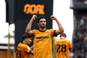 Wolves striker Raul Jimenez will miss Pompey's trip to Molineux next week.
