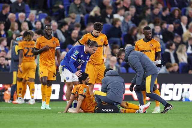 Wolves striker Raul Jimenez will miss Pompey's trip to Molineux next week.