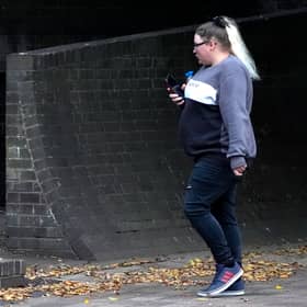 Sally Pearson arrives at Portsmouth Crown Court after being charged with assault by beating of an emergency worker and a racially aggravated public order offence.