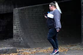 Sally Pearson arrives at Portsmouth Crown Court after being charged with assault by beating of an emergency worker and a racially aggravated public order offence.