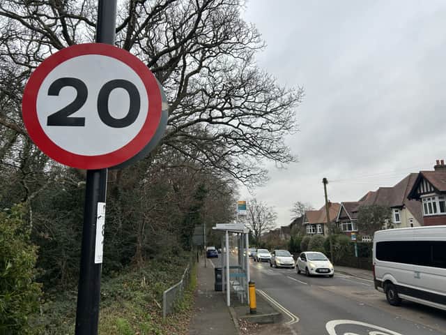 20mph speed limit sign. Picture: LDRS