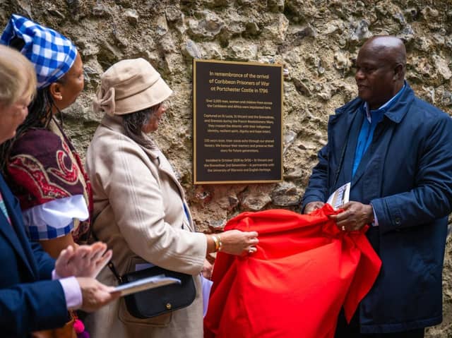 The plaque in remembrance of the arrival of Caribbean prisoners of war at Portchester Castle in 1796 has gone missing.