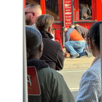 Onlookers gather to watch man pinned to ground outside Portsmouth pub by have-a-go-heroes