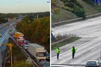 Emergency services remain at the scene of the crash on the M27.