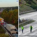 Emergency services remain at the scene of the crash on the M27.