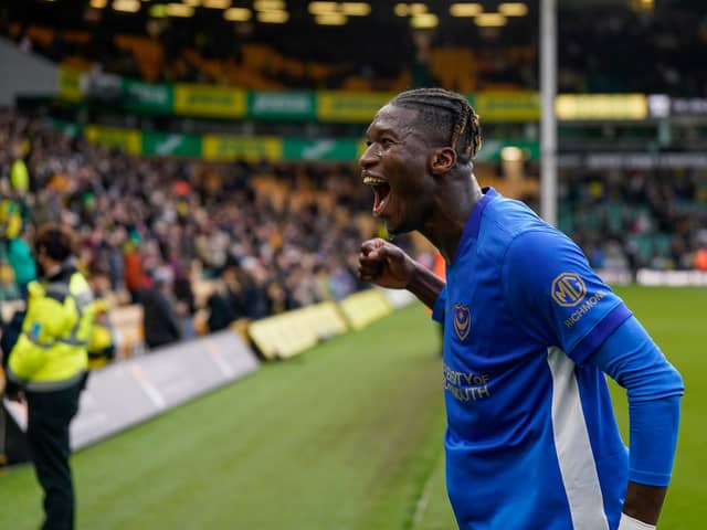Madiodio Dia enjoyed an outstanding Pompey game at Norwich. Picture: Jason Brown