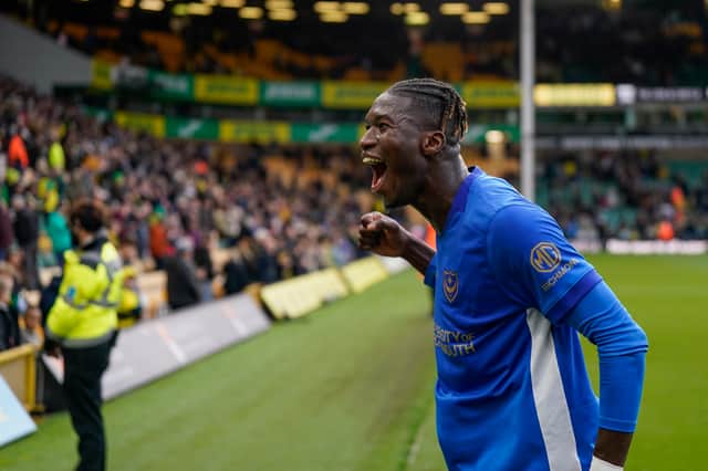 Madiodio Dia enjoyed an outstanding Pompey game at Norwich. Picture: Jason Brown