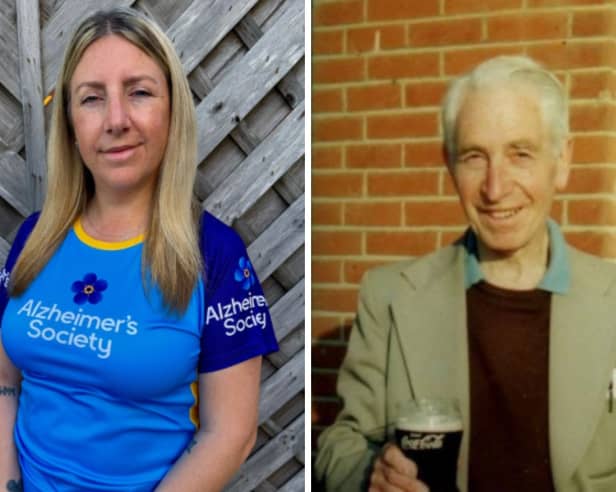 Samantha Larcombe, left, and her grandad Richard Hambidge, who died in 2011 after being diagnosed with Alzheimer's.