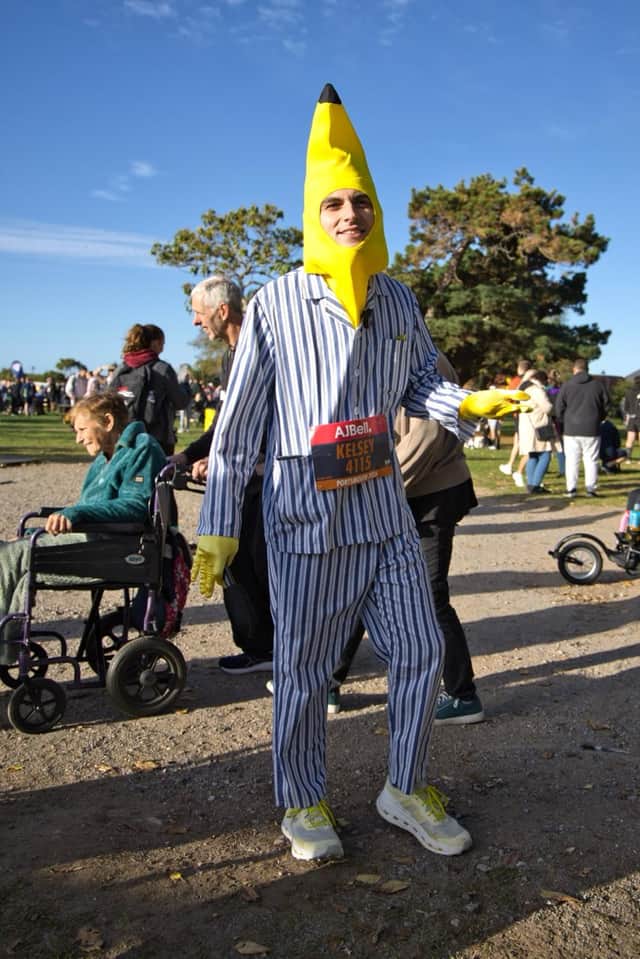 Kelsey Hayes ran in a banana costume