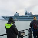 HMS Prince of Wales leaving Portsmouth Harbour