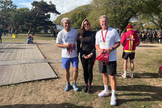 From left, Professor Jim Khan, Elise Sargent and Stuart Maun.