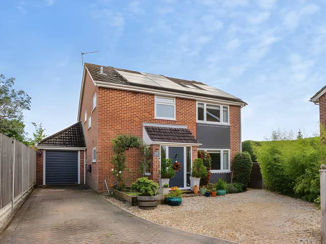 This detached Denmead home is on the market for £630,000, with five bedrooms, modernised accommodation and off-road parking for three vehicles