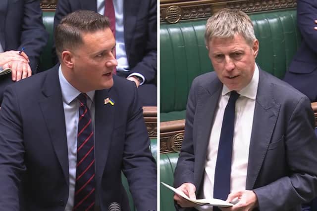 The government has been pushed to accept the Airbus deal to build new Skynet satellites, and not to accept a 'lowball' American offer. From L: Defence secretary Wes Streeting and Liberal Democrat James MacCleary.