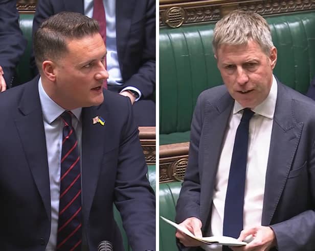 The government has been pushed to accept the Airbus deal to build new Skynet satellites, and not to accept a 'lowball' American offer. From L: Defence secretary Wes Streeting and Liberal Democrat James MacCleary.